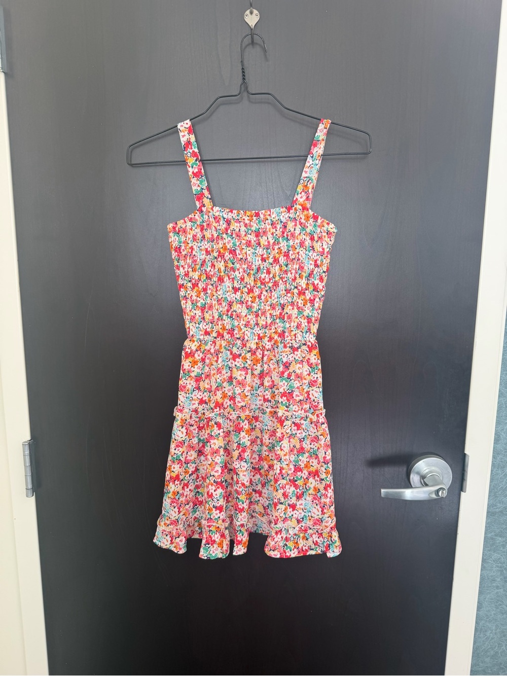 Jessica Simpson Pink Floral Smocked Sundress Ruffle Size XS